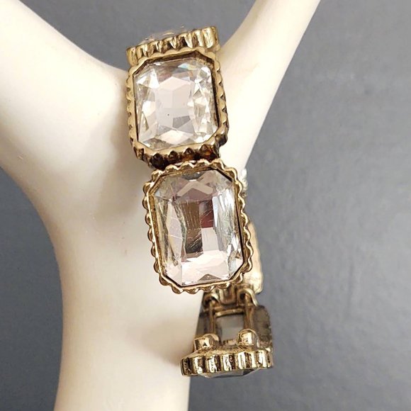 Gold and clear glass cuff - Picture 4 of 13